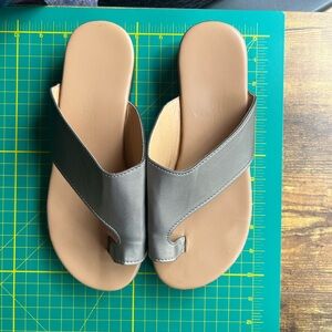 Silver and Cream Sandals with Minimalist Design
